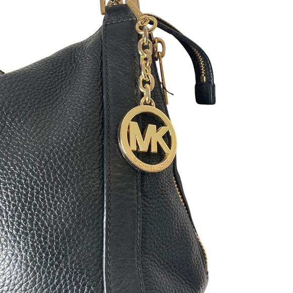 Michael Kors Handbag Pebbled Leather Black Zippers 15x10x5 - Picture 14 of 16